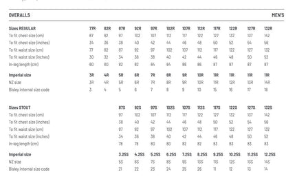 sz 112S Bisley heart overalls