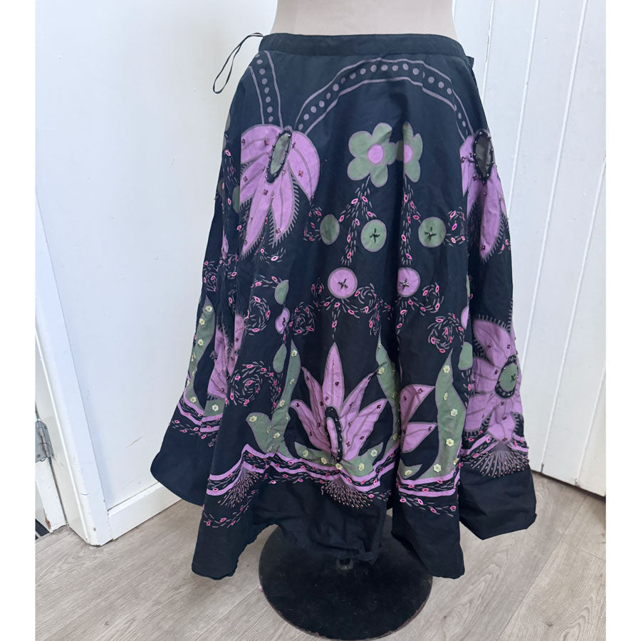 sz 12 black sequin circle skirt