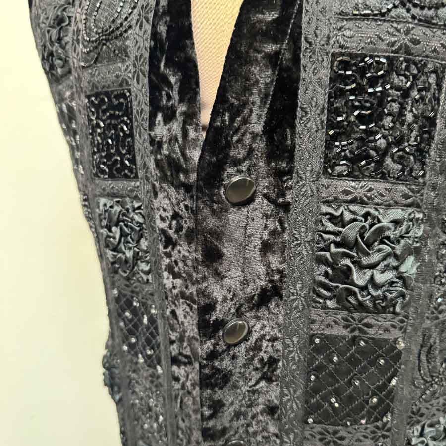 Black embroidered Indian vest