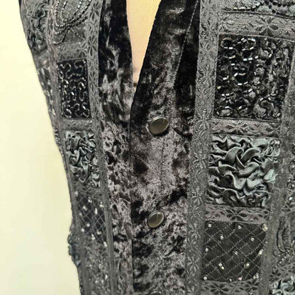 Black embroidered Indian vest