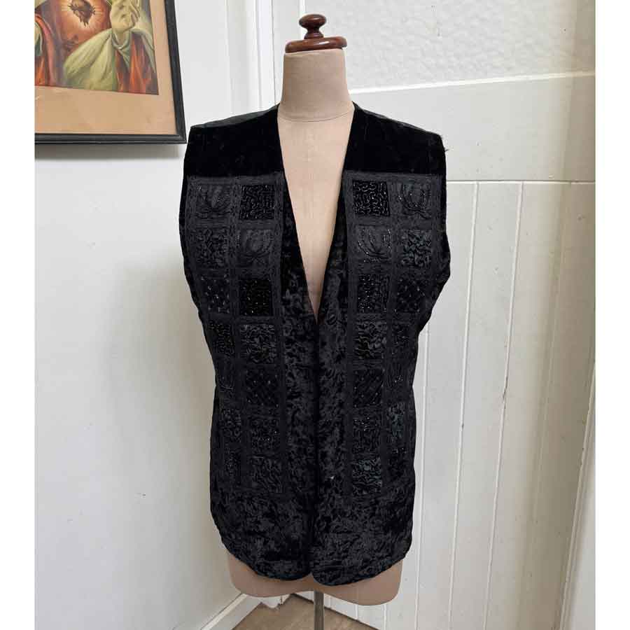 Black embroidered Indian vest