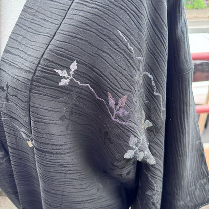 Black sparkly leaves kimono jacket