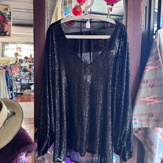 sz 18 black sparkly blouse