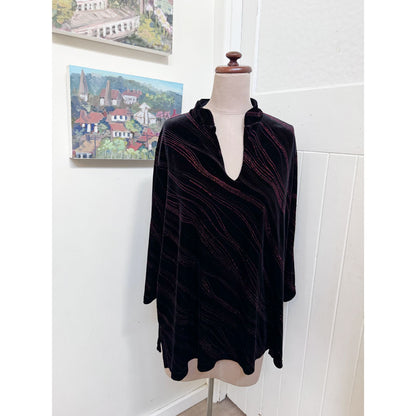 Plus size sparkly velvet top