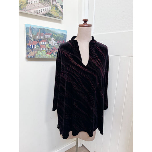 Plus size sparkly velvet top