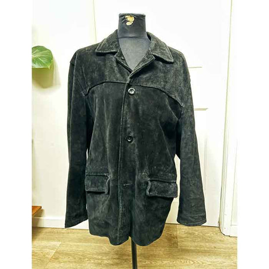 sz S black suede vintage jacket