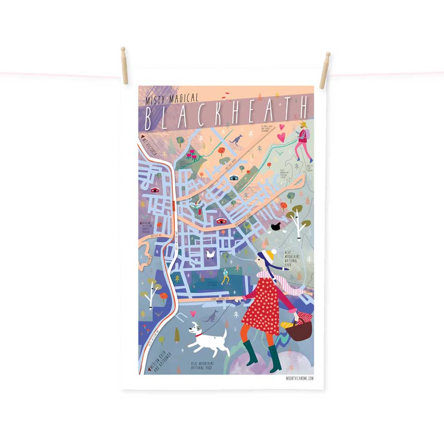 Blackheath map tea towel