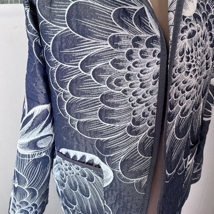 Blue Butterfly upcycled jacket