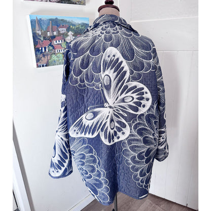Blue Butterfly upcycled jacket