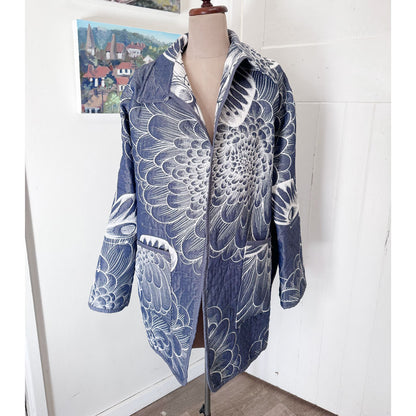 Blue Butterfly upcycled jacket