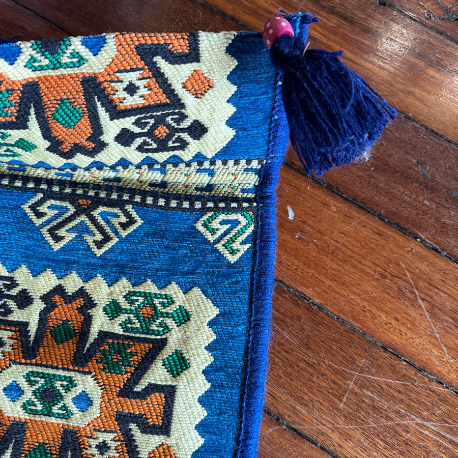 Blue beaded ethnic bag