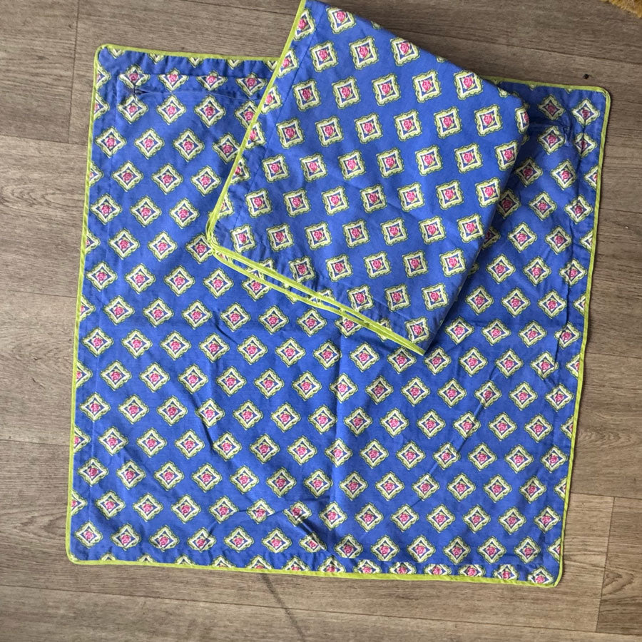 European pillow cases blue floral set