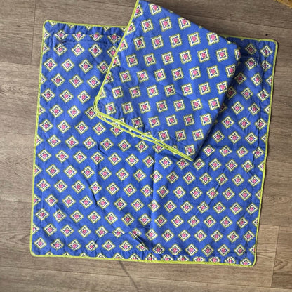 European pillow cases blue floral set