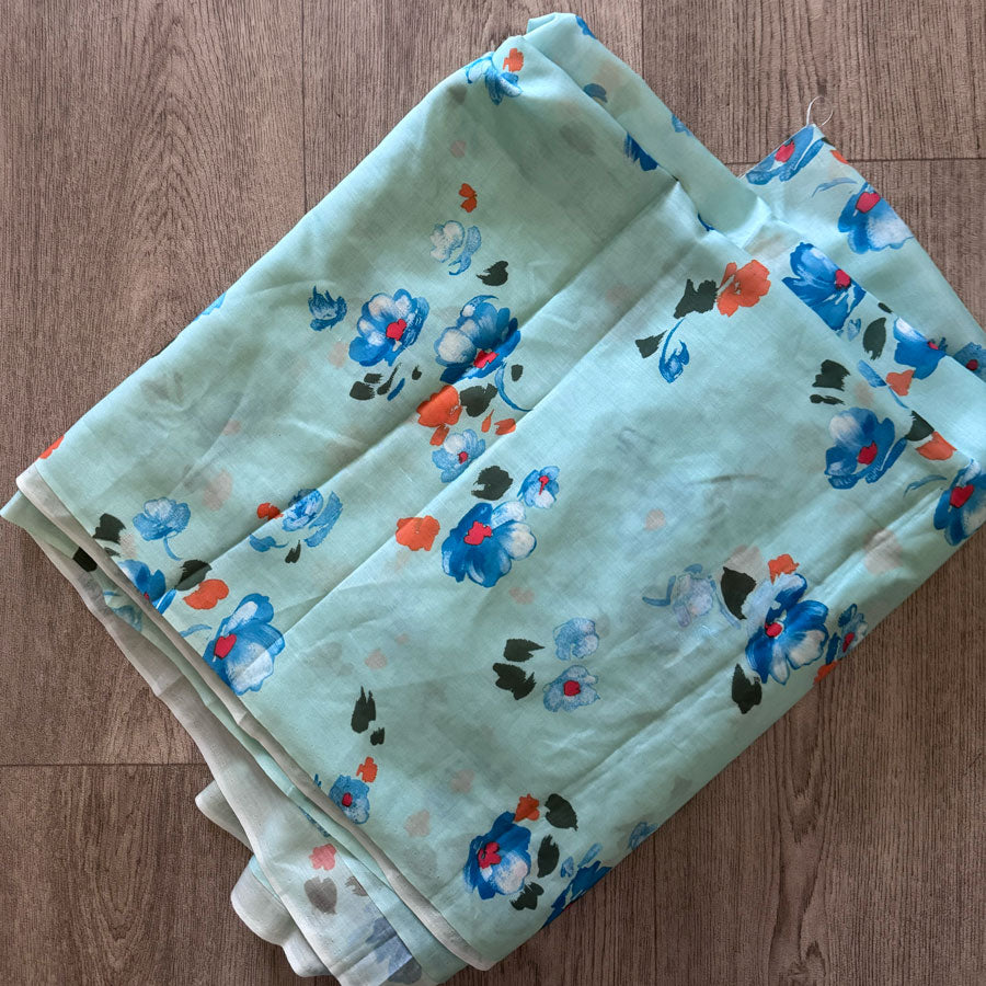 Blue floral fabric