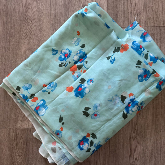 Blue floral fabric