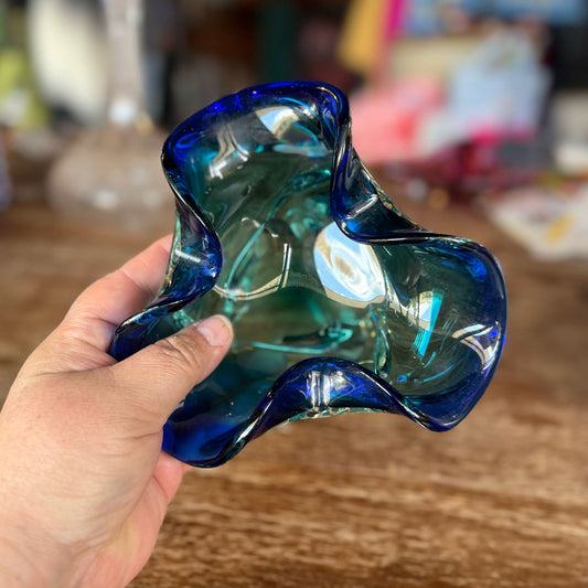 Blue green italian style retro glass