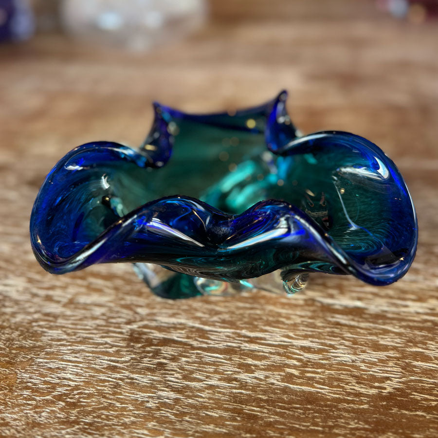 Blue green italian style retro glass