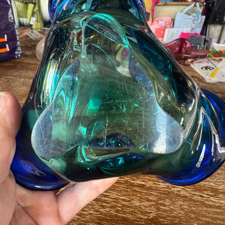 Blue green italian style retro glass