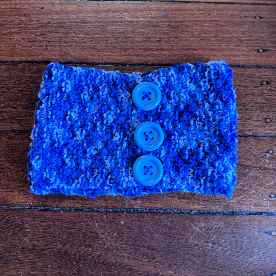 Blue button headband