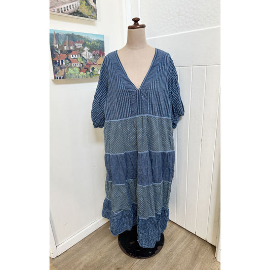 sz 4xl Adrift long blue boho dress