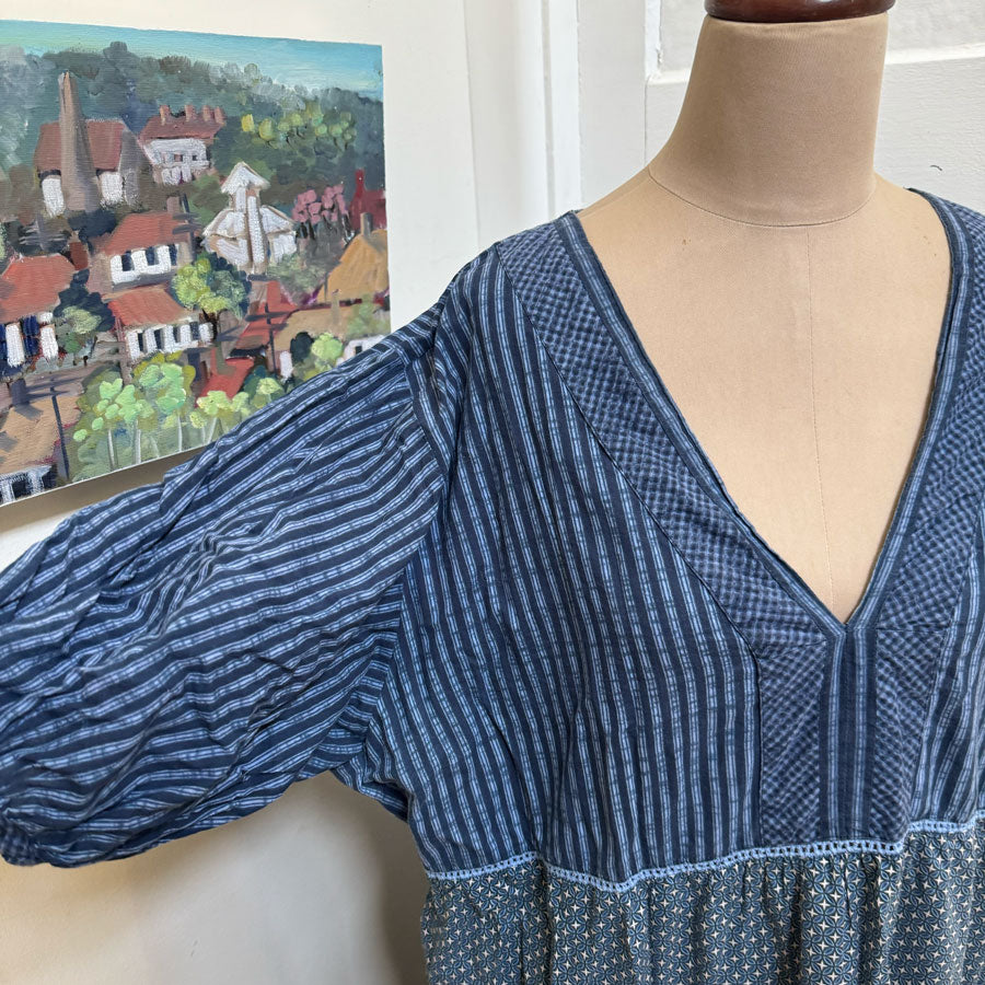 sz 4xl Adrift long blue boho dress