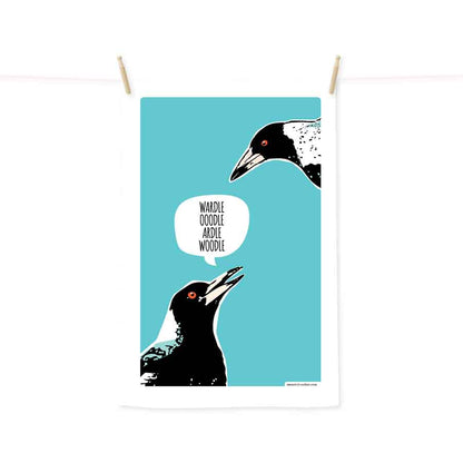 Magpie Talk  tea towel