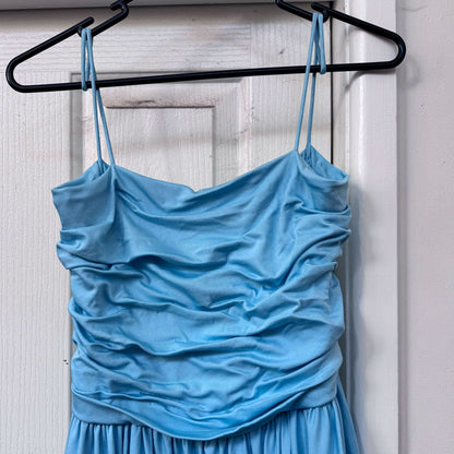 sz S blue ostrich dress