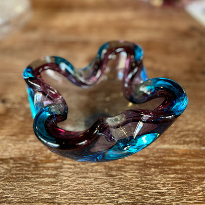 Blue purple italian style retro glass