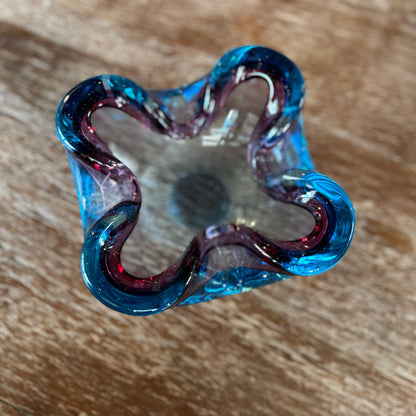 Blue purple italian style retro glass