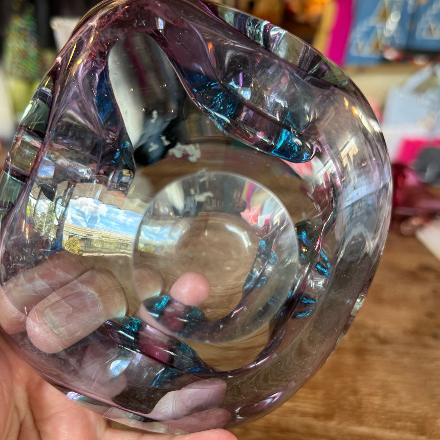 Blue purple italian style retro glass