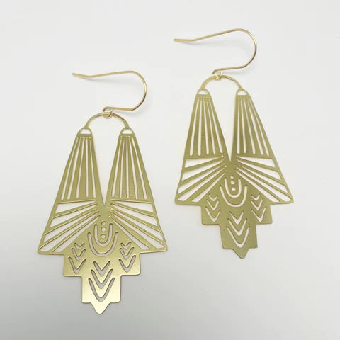 Boho #7 Goddess gold earrings