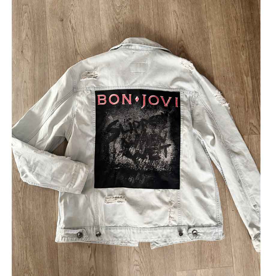 sz M mens Bon Jovi denim jacket