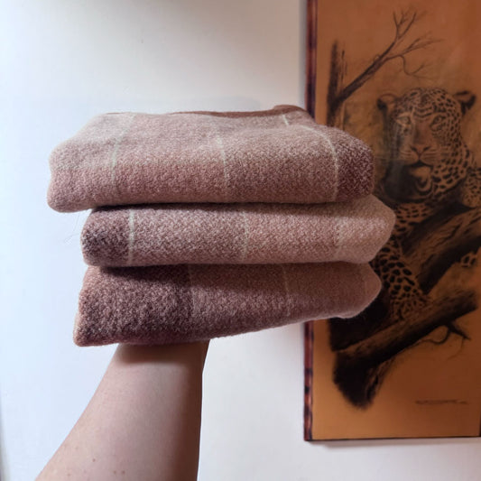 Blanket : Brown check wool remnant