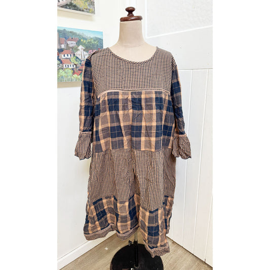 sz 4XL Adrift brown check dress