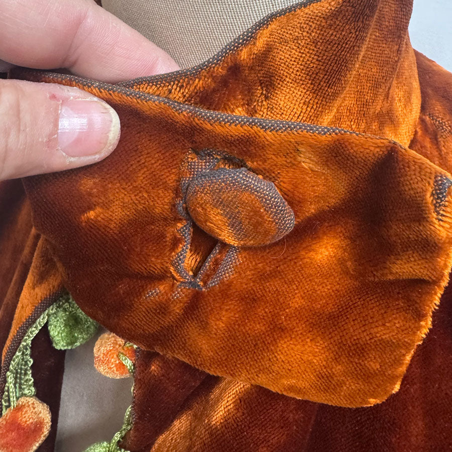 Rust velvet vintage capelet