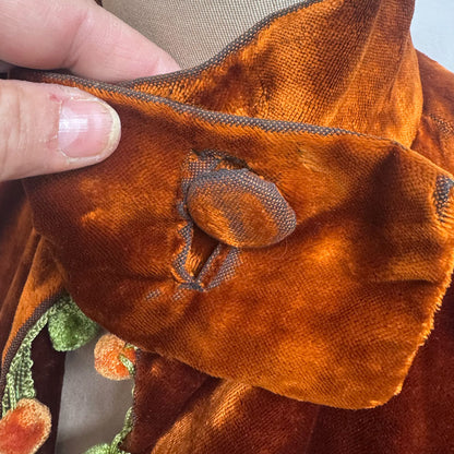 Rust velvet vintage capelet