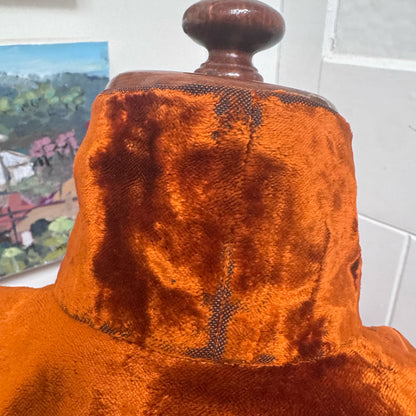 Rust velvet vintage capelet