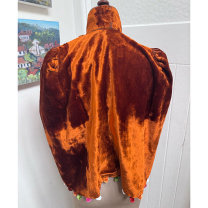 Rust velvet vintage capelet
