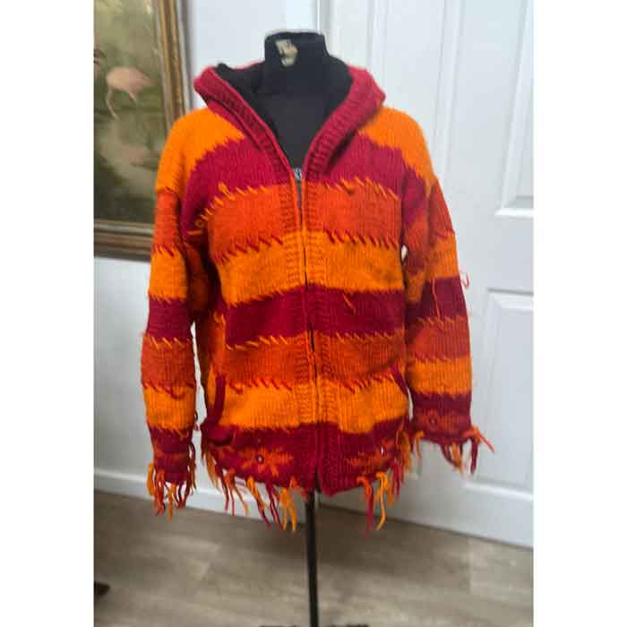 Carnival wild red orange knit jacket