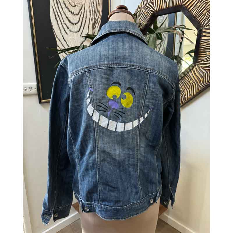 Smiling Cheshire Cat denim jacket