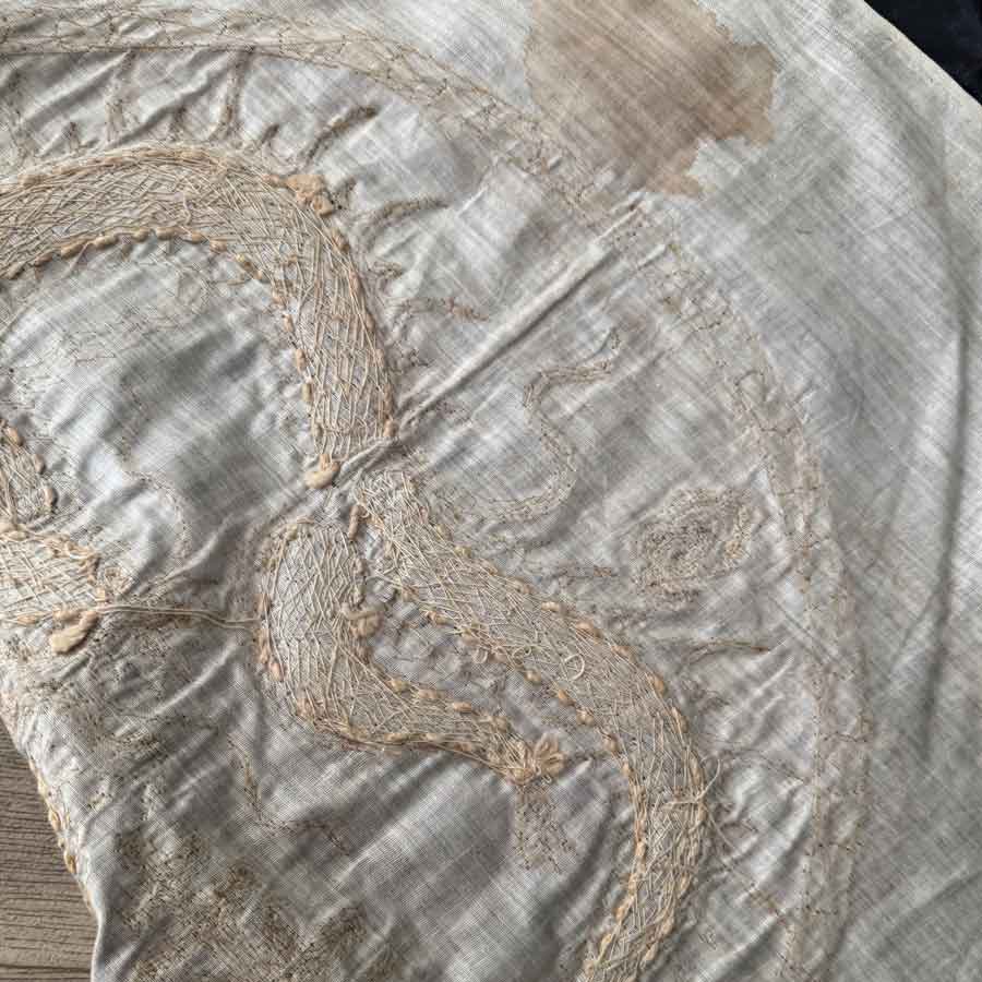 Chinese dragon gold thread silk panel
