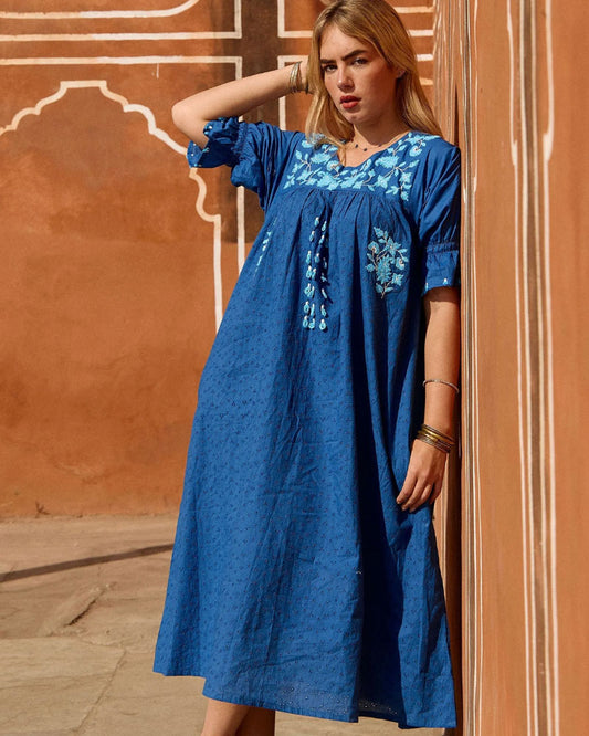 coco embroidered dress Coco Embroidered Blouse Mini Dress main image 0