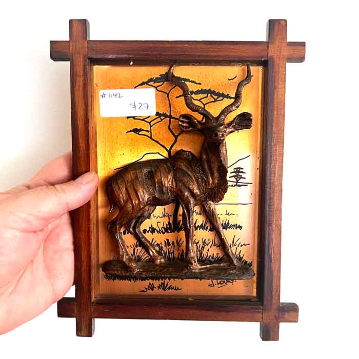 Copper Springbok copper wall plaque