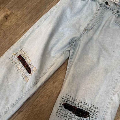 sz 12 Cotton On sashiko pale jeans