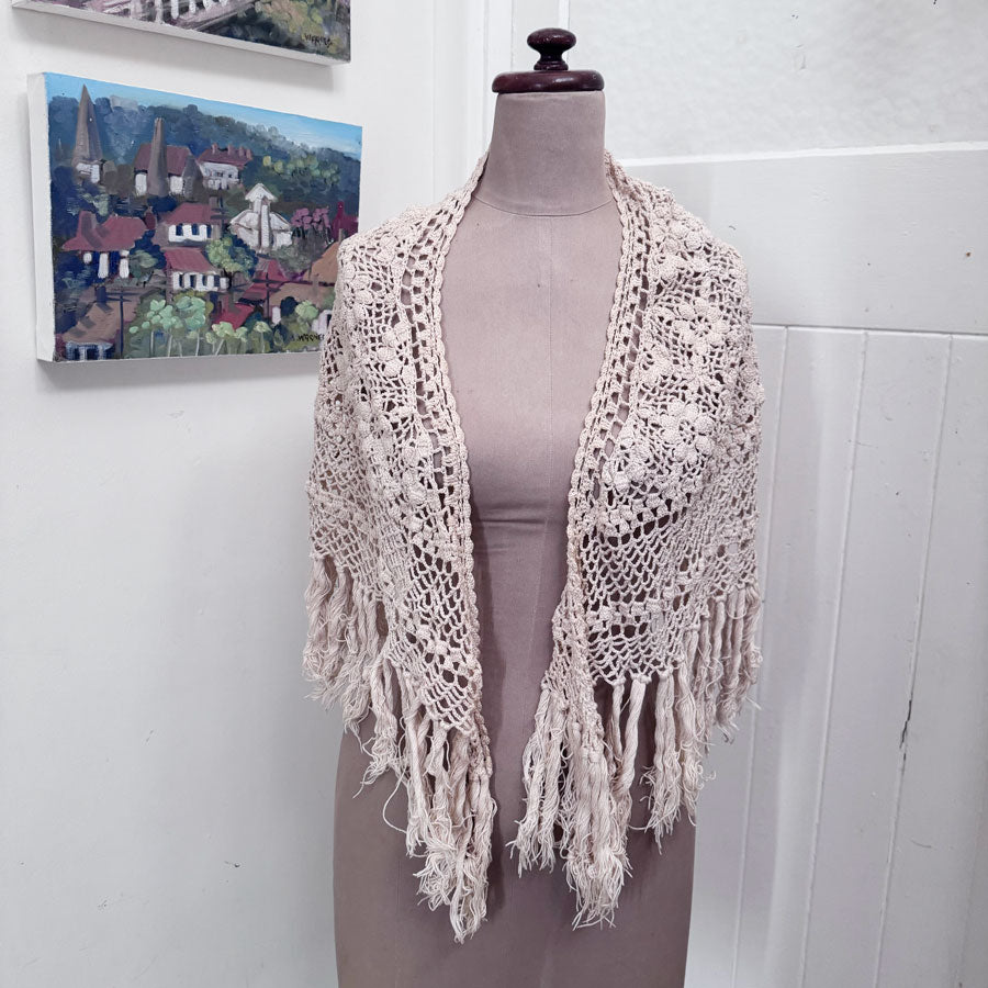 Cream cotton shawl