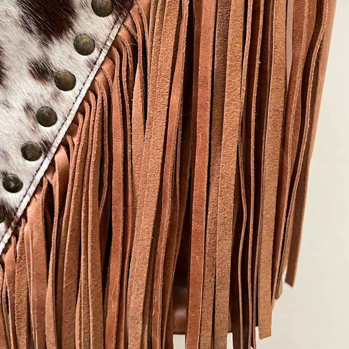 Cowhide fringed bag