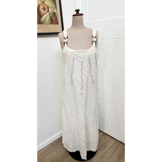 Cream embroidered maxi dress