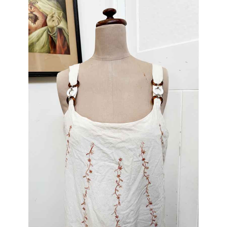 Cream embroidered maxi dress