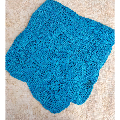 Aqua crochet knee blanket