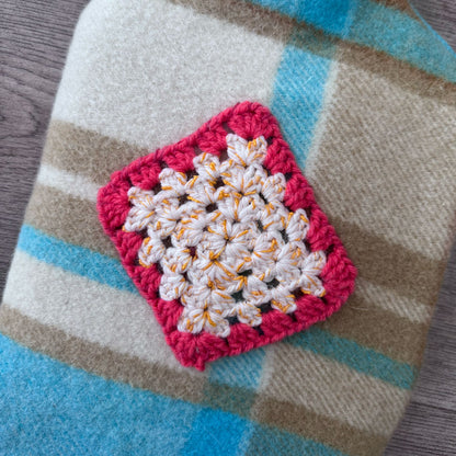 Crochet diamond hot water bottle cover